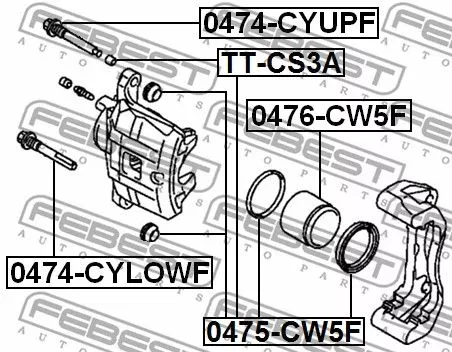Febest 0475-CW5F Ремкомплект тормозного суппорта
