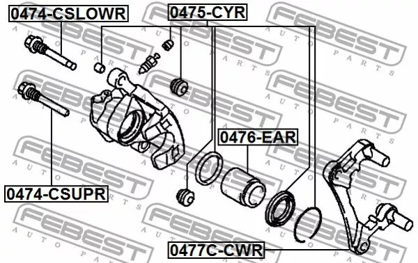 Febest 0475-CYR Ремкомплект тормозного суппорта