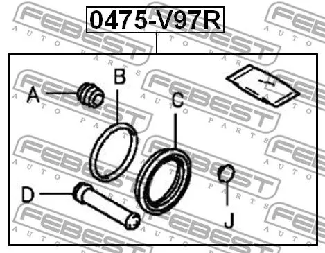 Febest 0475-V97R Ремкомплект тормозного суппорта