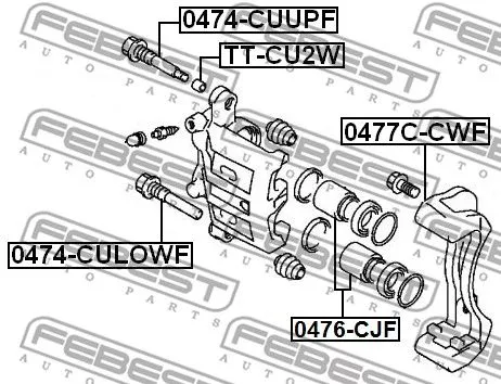 Febest 0477C-CWF Ремкомплект тормозного суппорта
