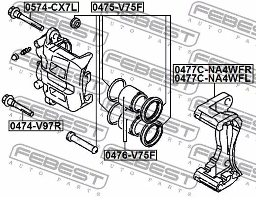 Febest 0477C-NA4WFL Ремкомплект тормозного суппорта