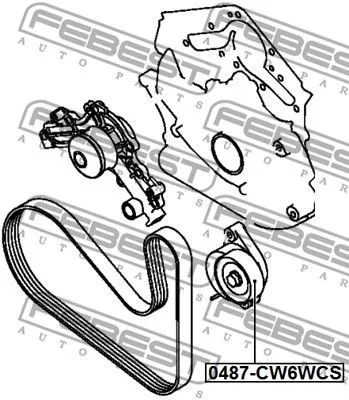 Febest 0487-CW6WCS Ролик ремня генератора