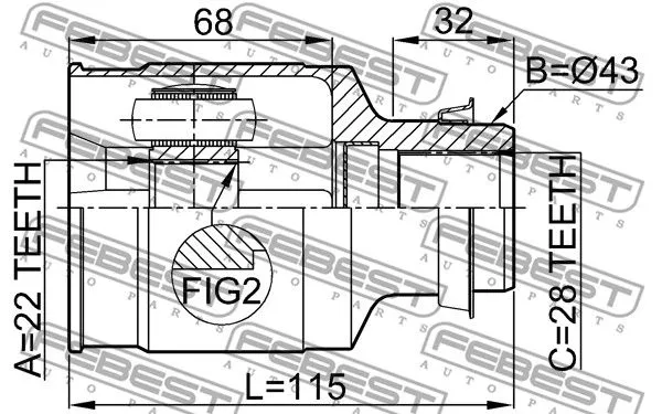 Febest 0511-323FRH ШРУС
