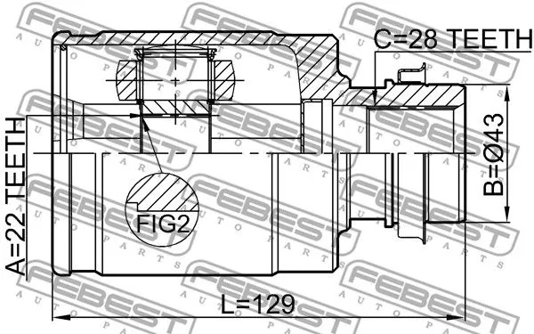 Febest 0511-BL16MTRH ШРУС