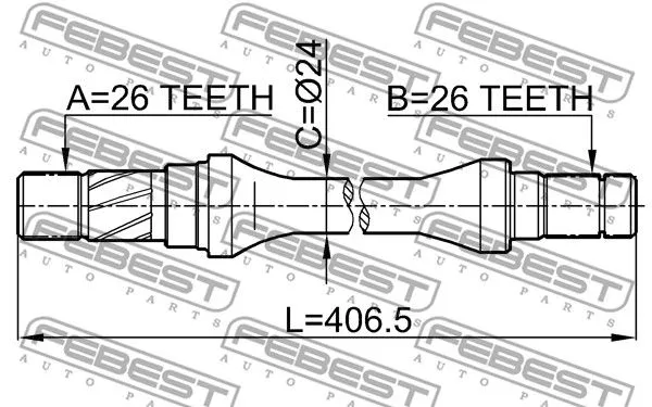 Febest 0512-626GD Напіввісь