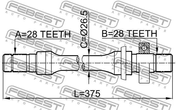 Febest 0512-626GE Полуось
