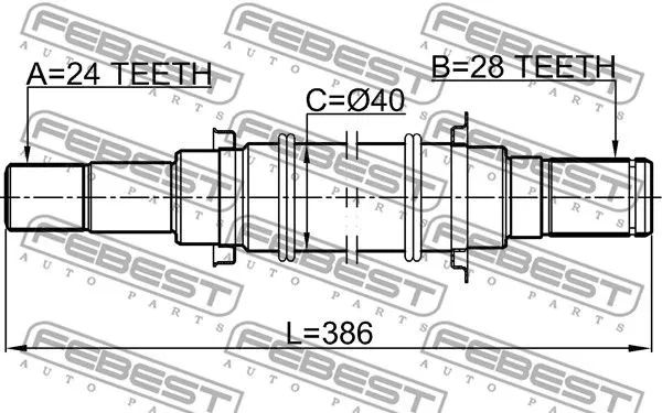 Febest 0512-BL16MT Полуось