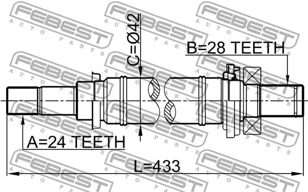 Febest 0512-M316MT Полуось