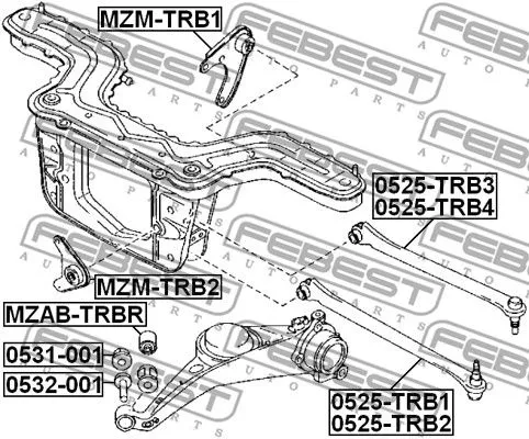 Febest 0525-TRB3 Рычаг подвески