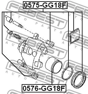 Febest 0575-GG18F Ремкомплект тормозного суппорта