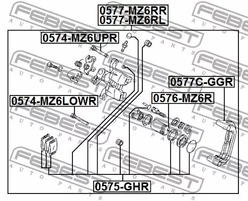 Febest 0575-GHR Ремкомплект тормозного суппорта