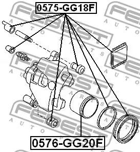 Febest 0576-GG20F Поршень гальмівного супорта