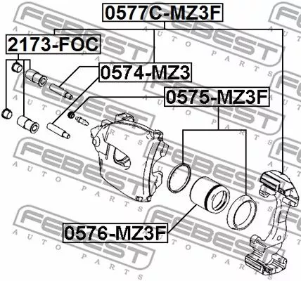 Febest 0577C-MZ3F Ремкомплект тормозного суппорта