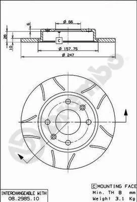 Brembo 08.2985.75 Тормозные диски