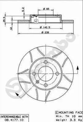 Brembo 08.4177.75 Гальмівні диски