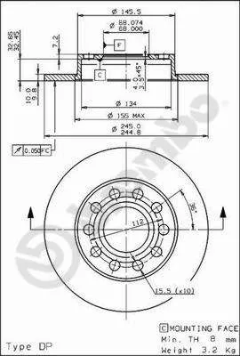 Brembo 08.9136.11 Диски