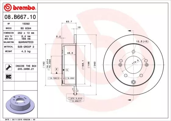 Brembo 08.B667.11 Гальмівні диски