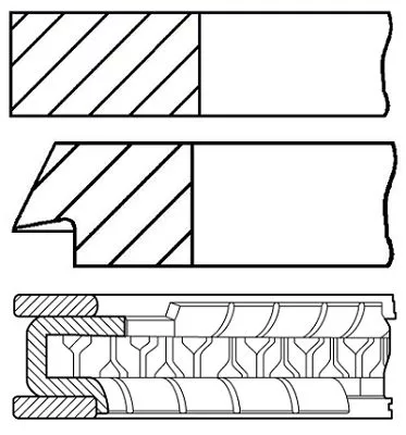 GOETZE ENGINE 08-306907-00 Комплект поршневих кілець