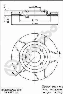 Brembo 09.4987.76 Диски