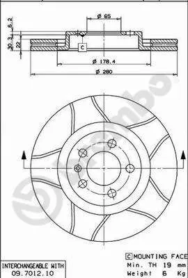 Brembo 09.7012.75 Диски