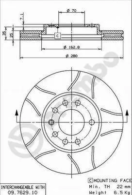 Brembo 09.7629.75 Гальмівні диски