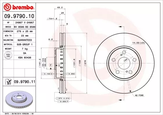 Brembo 09.9790.11 Гальмівні диски