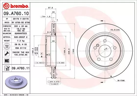 Brembo 09.A760.11 Тормозные диски