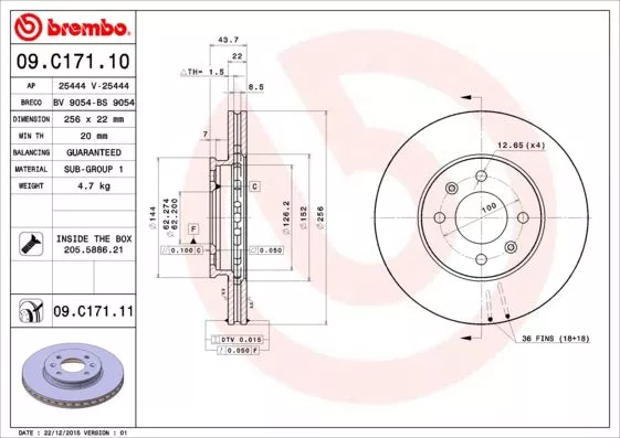 Brembo 09.C171.11 Тормозные диски