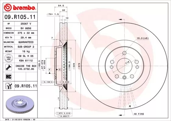 Brembo 09.R105.11 Тормозные диски