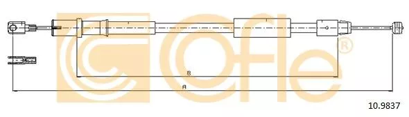 COFLE 10.9837 Трос ручного тормоза