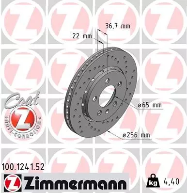 ZIMMERMANN 100124152 Тормозные диски