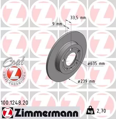 ZIMMERMANN 100124820 Тормозные диски