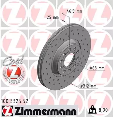 ZIMMERMANN 100332552 Гальмівні диски