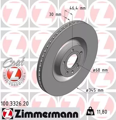 ZIMMERMANN 100332620 Тормозные диски