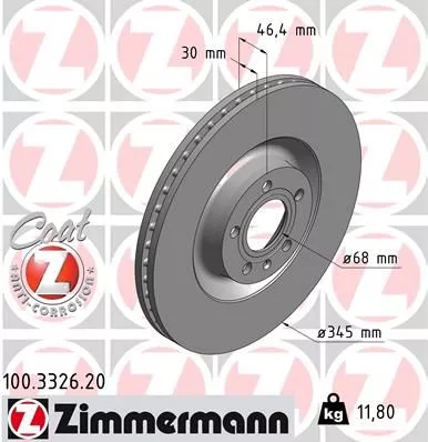 ZIMMERMANN 100332620 Гальмівні диски