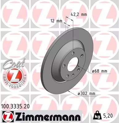 ZIMMERMANN 100.3335.20 Тормозные диски