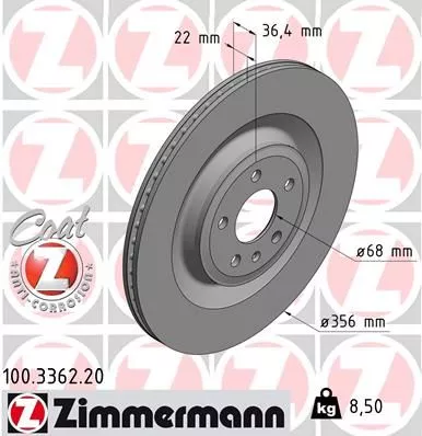 ZIMMERMANN 100336220 Гальмівні диски