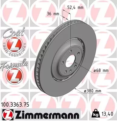 ZIMMERMANN 100.3363.75 Тормозные диски