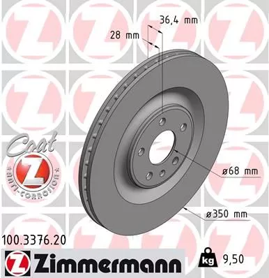 ZIMMERMANN 100.3376.20 Тормозные диски