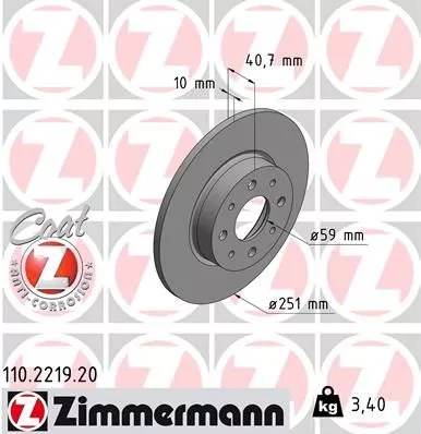 ZIMMERMANN 110.2219.20 Тормозные диски