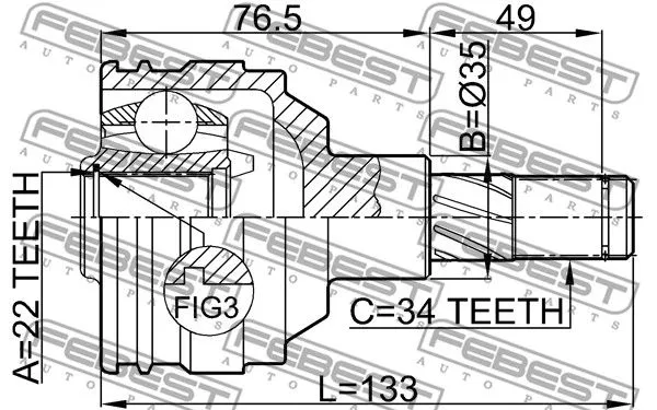 Febest 1111-NEX ШРУС