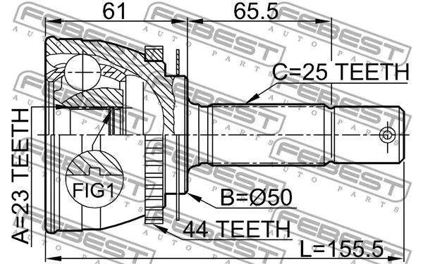 Febest 1210-002A44 ШРУС