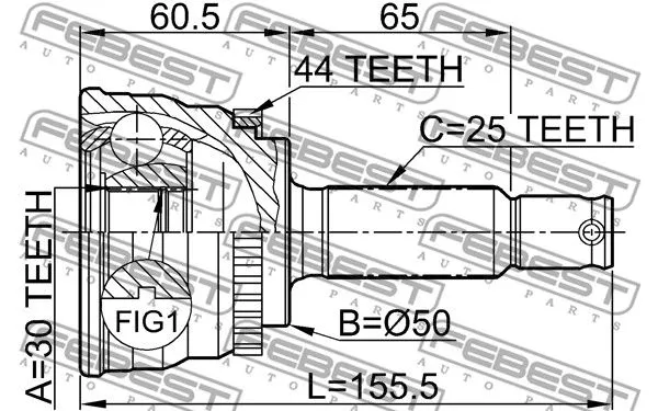 Febest 1210-014A44 ШРУС