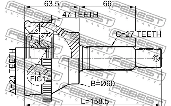 Febest 1210-EFATA47 ШРУС