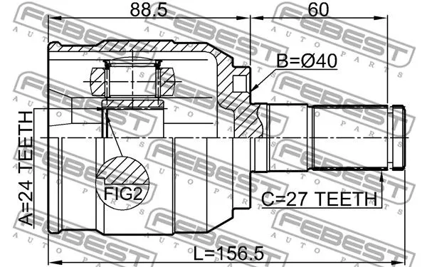 Febest 1211-IX352WDRH ШРУС