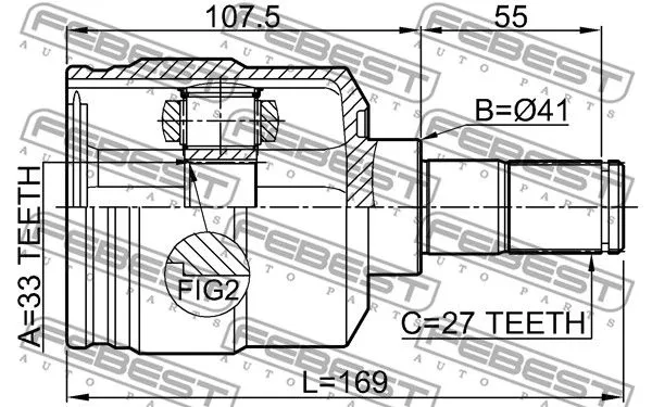 Febest 1211-TUC27LH ШРУС