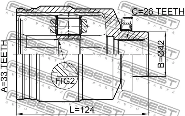 Febest 1211-TUC27RH ШРУС