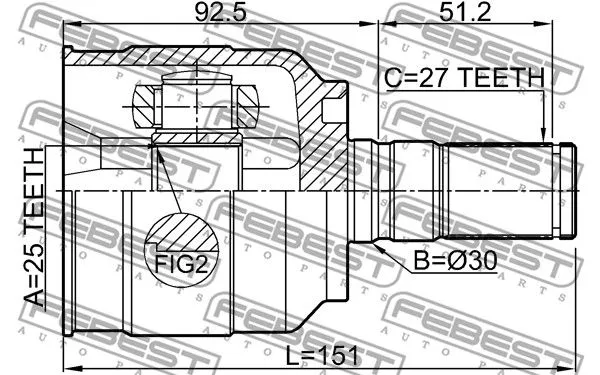 Febest 1211-YFLH ШРУС