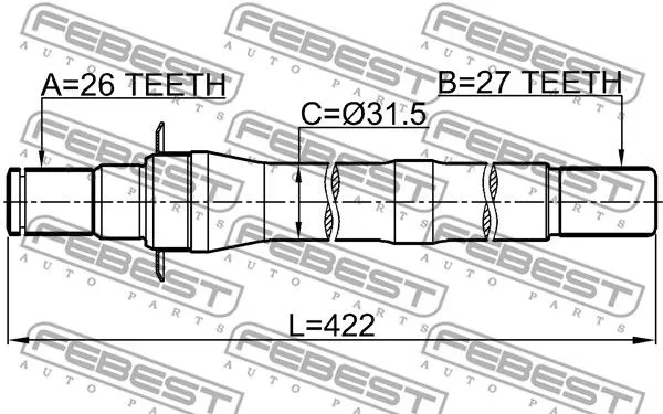 Febest 1212-IX35AT4WD Полуось