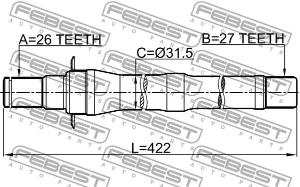 Febest 1212-IX35MT5 Напіввісь